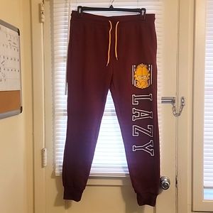 Nickelodeon Garfield Size XL Maroon Fleece Sweatpants